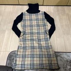 Burberry バーバリー ニット ノバチェック Aライン ワンピース M