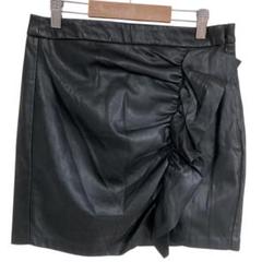 レザーラッフルミニスカート　ベルシュカ　ブラック　Ｍ　美品のサムネイル