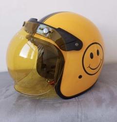 黄色笑顔ジェットヘルメット バブルレンズ付き M〜XXL新品 黄色笑顔ジェットヘルメット バブルレンズ付き M〜XXL新品