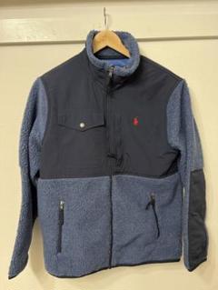 ポロバイラルフローレン　ブルゾン　90s　裏地フリース　ワンポイント刺繍ロゴ　黒 ポロバイラルフローレン ブルゾン 90s 裏地フリース ワン