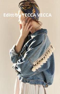 【新作入荷!!】  Editt by YECCA VECCAフリンジ装飾デニムジャケット - メルカリ ジャケット・アウター
