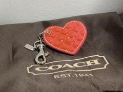 美品コーチCOACH ハート型キーホルダー 本物 - メルカリ