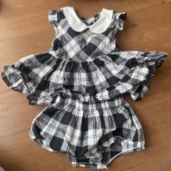 ベビー服 チェック柄セットアップ　80cm