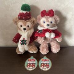 ディズニーシー　ダッフィー　シェリーメイ　クリスマス　ぬいぐるみバッジ　美品