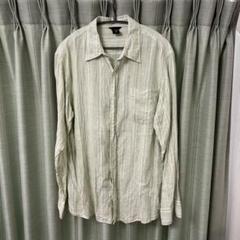 OLDGAP リネン100% 緑　ストライプ 長袖シャツ L オールドギャップ