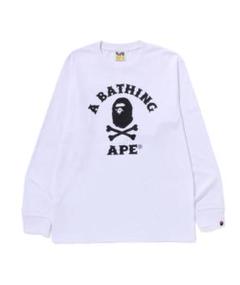 A BATHING APE 長袖カットソー ホワイト　エイプ　ロンT