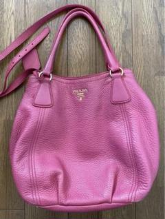 PRADA プラダレザートート2way ショルダーバッグピンク