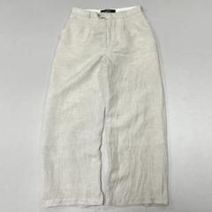 90s Vintage リネン レーヨン スラックス ワイド バギー 生成り