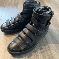 Dior Homme ブラック ハイカット　レザー　 スニーカー Dior HOMME 13H FR / ディオールオム ベルトストラップ 牛革