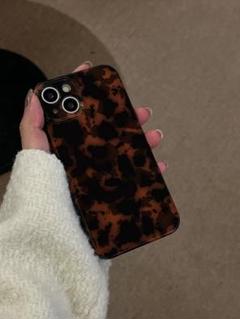 ブラウン カバー スマホケース iPhone15PRO おしゃれ べっ甲