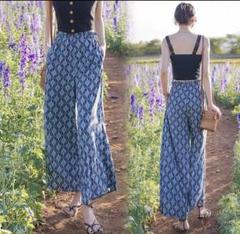 韓国風千鳥柄ゆったりパンツ♡夏のお出かけコーデに最適！
