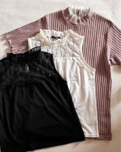 ハイネックカットソー3枚　セシルマクビー　イングM L ノースリーブ　レース