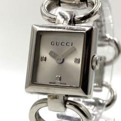 {稼動}{美品}ケース有り電池新品GUCCI 1500L ダイヤ 稼動】 グッチ 腕時計 120 3P ダイヤ シルバー文字盤 新品電池