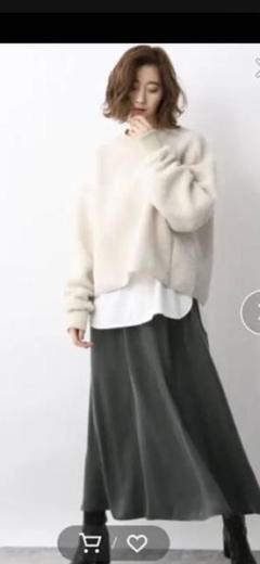キュプライージーマキシスカート チャコールグレー