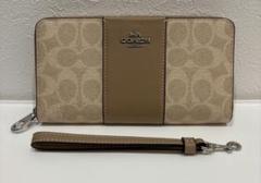新品 COACH コーチ 長財布 コーテッドキャンバス レザー 本革 ベージュ