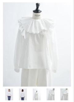 119y*美品 ヨリ yori スカラップ リボン ビッグカラー