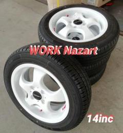 WORK Nazart５J×14ET43白＋155/65 2020年6分山セット WORK Nazart5J×14ET43白＋155/65 2020年6分山セット