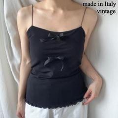 イタリア製ヴィンテージ フリルヘムとリボンのキャミソール ビスチェにも イタリア製ヴィンテージ フリルヘムとリボンのキャミソール