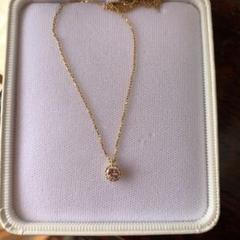 お値下げ!K18YG 0.332ct ダイヤモンドネックレス40cm
