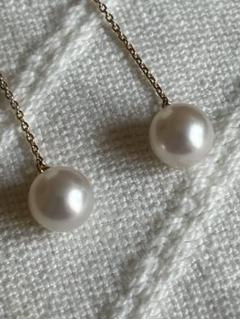 定価40万円以上タサキ8.4㎜ホワイトパールピアスK18 美品