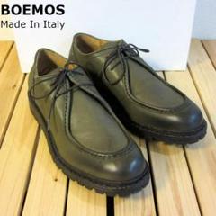 新品 BOEMOS イタリア製 レザーシューズ Uチップ モカシン カーキ 43