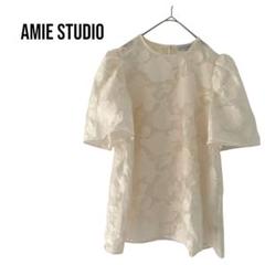 amie studioアミエスタジオ　半袖花柄レースチュニック　大きめゆったり
