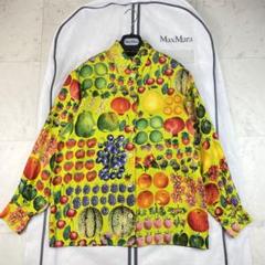 フルーツ柄◎GUCCI グッチシャツブラウス果物イエロー黄色シルク