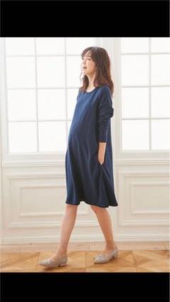 授乳口付きマタニティワンピース