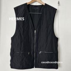 エルメス セリエ 21AW カシミヤ×レザー ダウンベスト 34