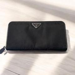 【男女兼用良品】PRADA プラダ ナイロン　ブラック ジッパー 長財布