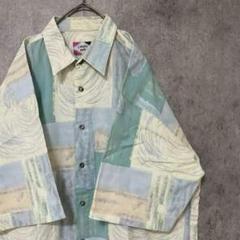00s 半袖　柄シャツ　メンズ　古着　個性派