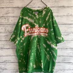 古着 ギルダン Tシャツ ブリーチ タイダイ ビッグサイズ グリーン XL