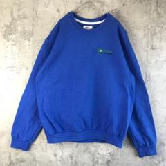 Y1903古着　トレーナー　スウェット　ワンポイント　青　90s Y2K