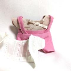 すのチル チルぬい服 3点セット(シャツ、パンツ .アウター）ピンク✕ホワイト