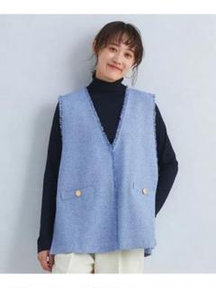 美品　グリーンレーベル　ツィードベスト green label relaxing（グリーンレーベルリラクシング）の