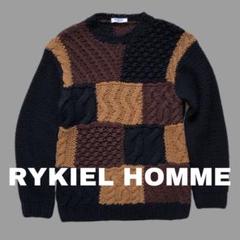 良デザイン◎ OLD ソニアリキエル HOMME ニット シャツ DM1083 良デザイン◎ OLD ソニアリキエル HOMME ニット シャツ DM1083