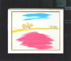 メルカリ 絵画絵 額付き (黒）油絵uF6-111509風景