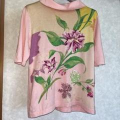 安い レオナール 花柄 メルカリ - LL ピンク シルク半袖ニット トップス