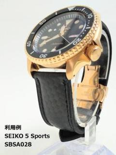 腕時計 ラバーベルト 黒 22mm Dバックル ピンクゴールド