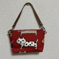 猫柄　ミニポーチ／ポシェット　20cmファスナー　ハンドメイド