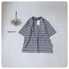 ♢【未使用タグ付】MUHET ミュエータ オーバーサイズ ストライプボーダー T