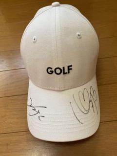 GOLFロゴ付きホワイトキャップ サイン入り