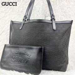 【美品】GUCCI グッチ GGキャンバス クラフト トートバッグ ブラック