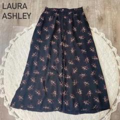 ローラアシュレイ13号黒と白の花柄ロングスカート LAURA ASHLEY ローラアシュレイ 花柄フレアスカート 7号 - メルカリ