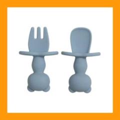 シリコン ベビー トレーニング フォーク スプーン セット 赤ちゃん 食器 くま