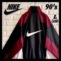 ◆背面BIGスウッシュロゴ◆ 90s NIKEナイロンジャケット バーガンディ❷