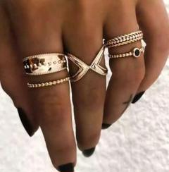 k66【ヒット商品】☆アンティークリング☆指輪☆ゴールド 5個セット 319