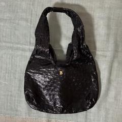 希少　バリー　ブランド　ブラック　トートバッグ　オーストリッチ