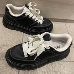 美品 ZARA ザラ チャンキーソール スニーカー 27.5cm ブラック