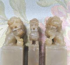 大型印材　獅子　一対　置物　古印　美術品 大型印材 獅子 一対 置物 古印 美術品